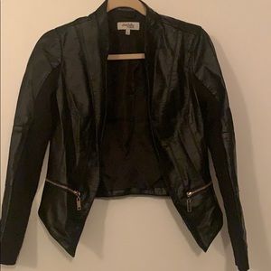 Charlotte Russe mixed media leather jacket